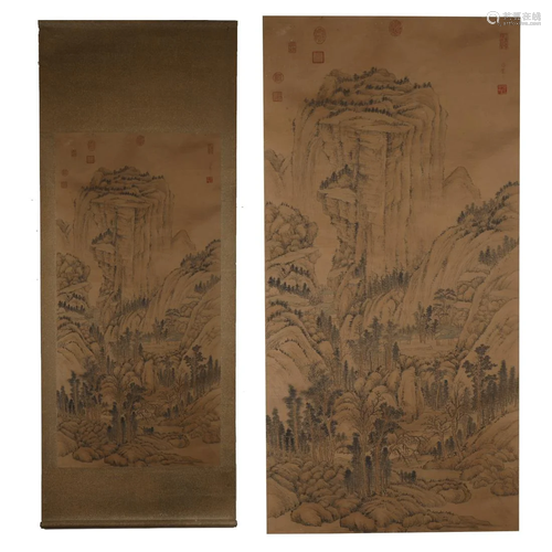 ANCIENT CHINESE INK AND COLOUR ON SILK,NAM…