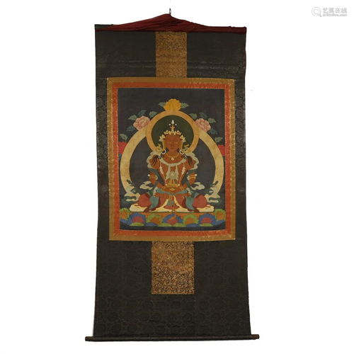 ANCIENT TIBETAN KESI THANGKA