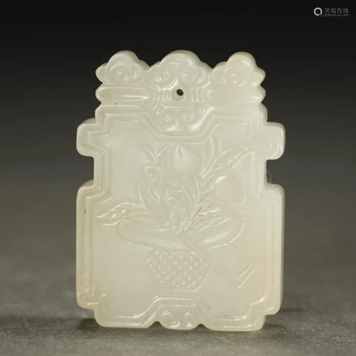 QING DYNASTY,HETIAN WHITE JADE PLAQUE