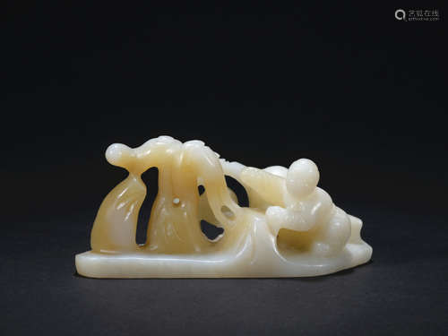 Qing dynasty jade figure ornament