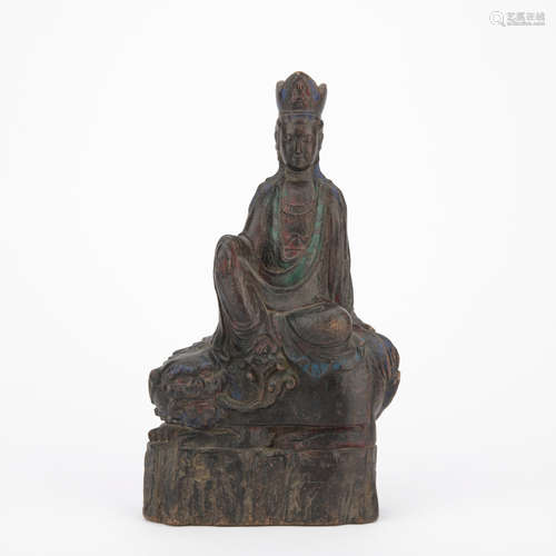 A wood figure of Guanyin,Qing dynasty