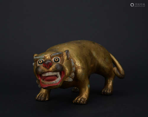 A gilt-bronze tiger,Qing dynasty