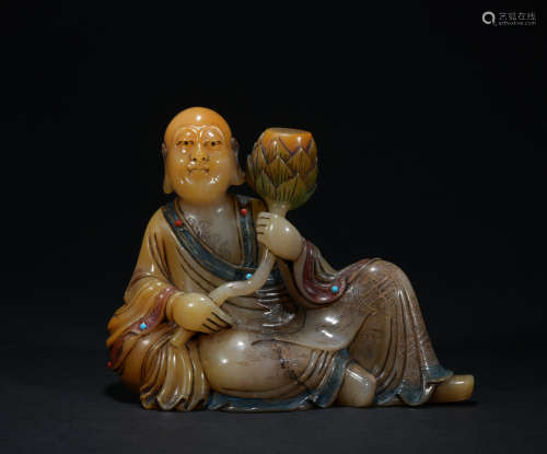 Qing dynasty Shoushan Stone figure ornament