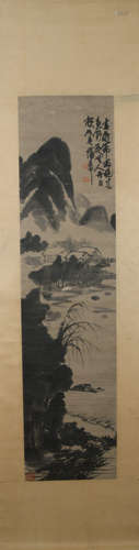 Qing dynasty Pu hua's landscape painting