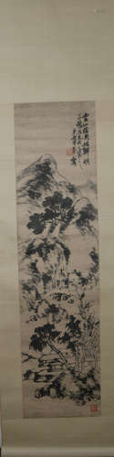 Qing dynasty Pu hua's landscape painting