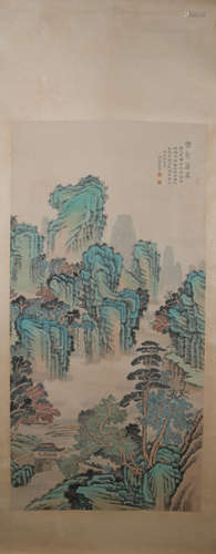 Qing dynasty Wang yun's landscape painting