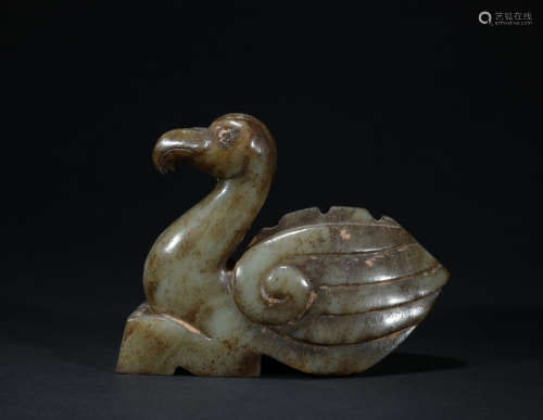Qing dynasty jade duck ornament