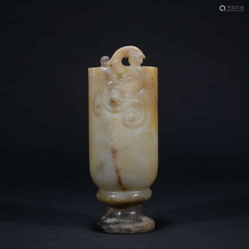 Qing dynasty jade wine cup