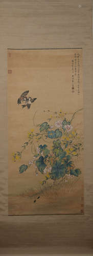 Ming dynasty Zhu zhifan's flower and bird painting