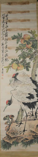 Qing dynasty Wang zhen's flower and bird painting