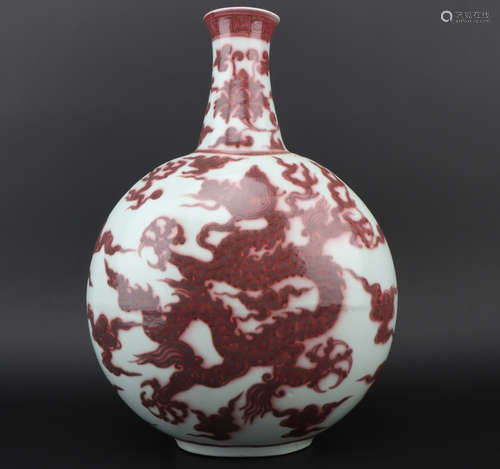 Ming dynasty copper-red-glazed bottle