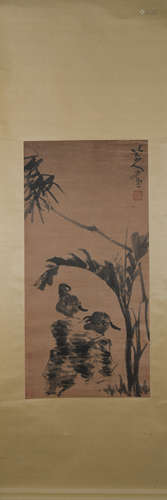 Ming dynasty Zhu da's flower and bird painting