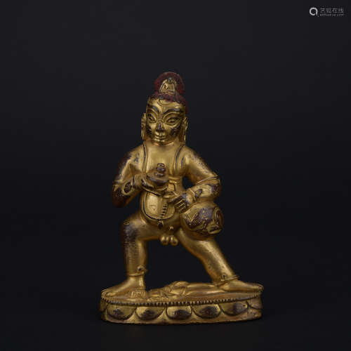 Qing dynasty gilt bronze statue of Samantabhadra