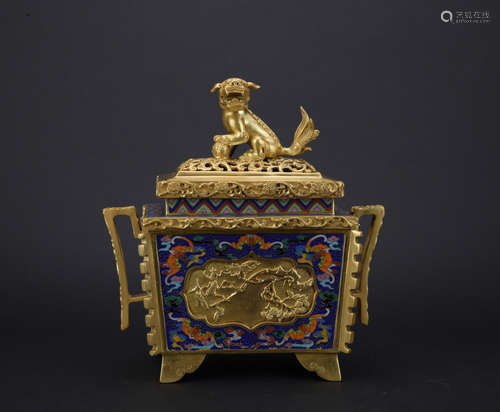 A Cloisonne enamel censer,Qing dynasty