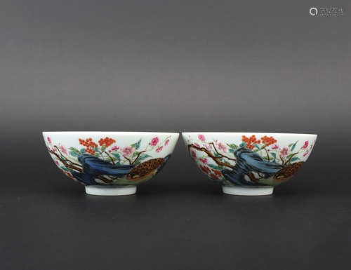 Qing dynasty famille-rose bowl 1*pair