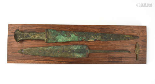 2 European Bronze Dagger / Sword, 13-14th C.