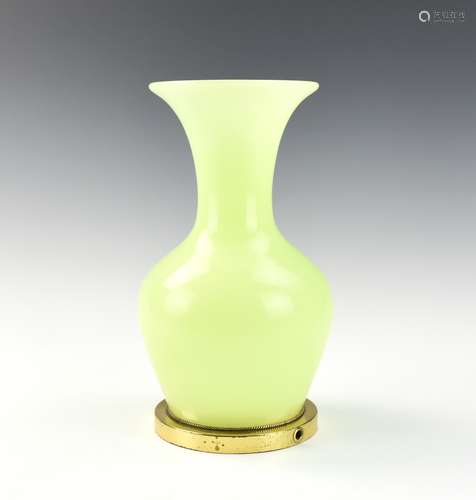 Italian Lemon Green Glass Vase