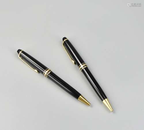 Two Montblanc Black Ballpoint Pen 164