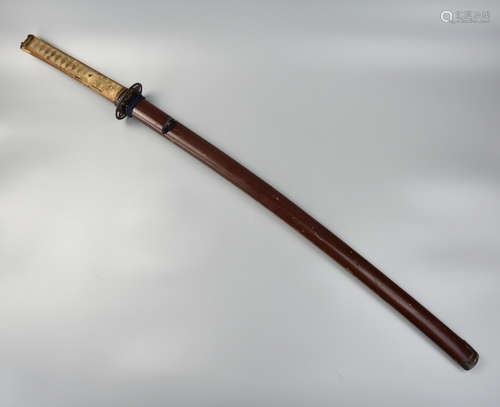 A Japanese Sword, with Lacquer Wood Handle