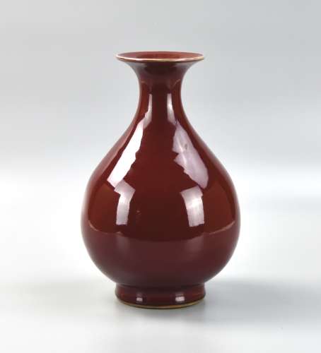 Chinese Copper-Red Glazed Vase, 19-20th C.