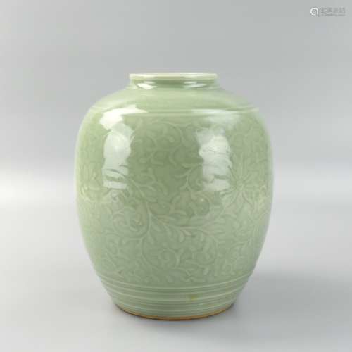 Chinese Floral Celadon Jar ,ROC Period