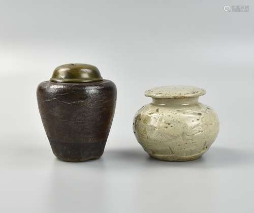 Japanese Ceramic Censer & Covered Jar, Edo Period