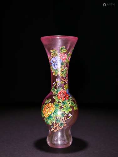 A Chinese Colored Glaze Floral Vase