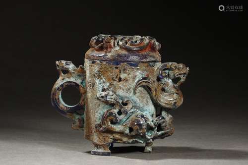 A Chinese Glass Ware Dragon Censer