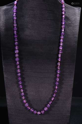 A Chinese Purplte Crystal Necklace