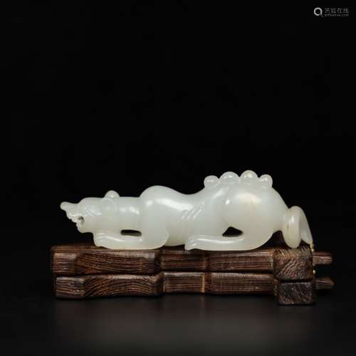 A Chinese Hetian Jade Beast Hand Piece