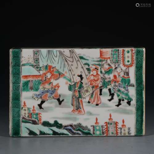 A Chinese Porcelain Wucai Figure-Story Pillow