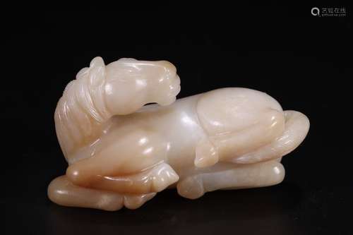 A Chinese Hetian Jade Horse Hand Piece