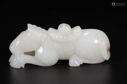 A Chinese Hetian Jade Horse Hand Piece