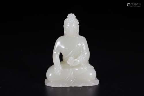 A Chinese Hetian Jade Buddha Ornament