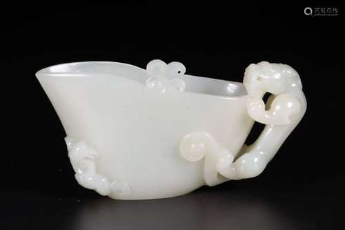 A Chinese Hetian Jade Dragon&Phonix Vessel