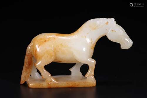 A Chinese Hetian Jade Horse Ornament