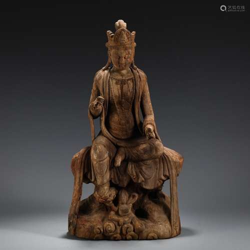 A Chinese Wood Guanyin Statue