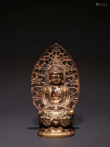 A Chinese Gilt Bronze Gautama Buddha