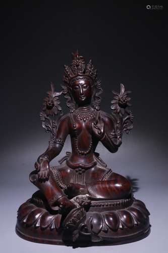 A Chinese Rosewood Buddha Statue