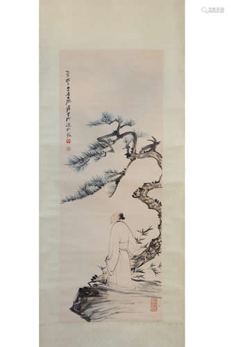 A Chinese Painting Of Figure, Zhang Daqian Mark