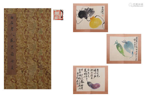 A Chinese Painting Book Of Fruit, Qi Baishi Mark