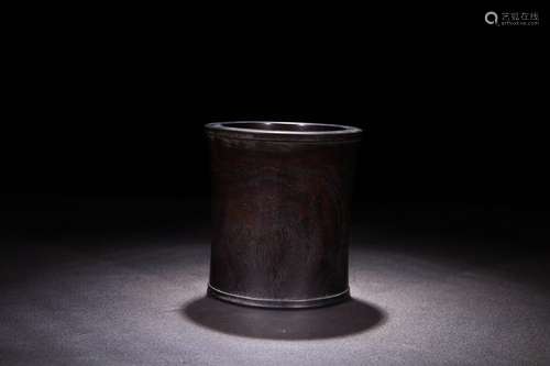 A Chinese Rosewood Brush Pot