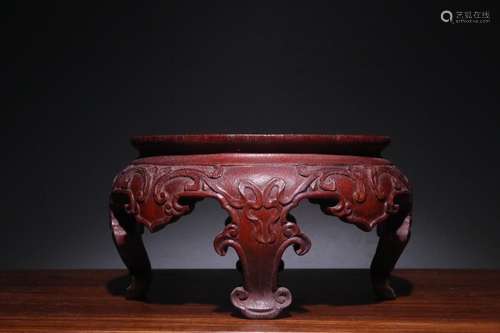 A Chinese Bamboo Floral Pattern Base