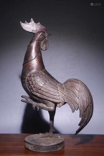 A Chinese Bronze Rooster Ornament