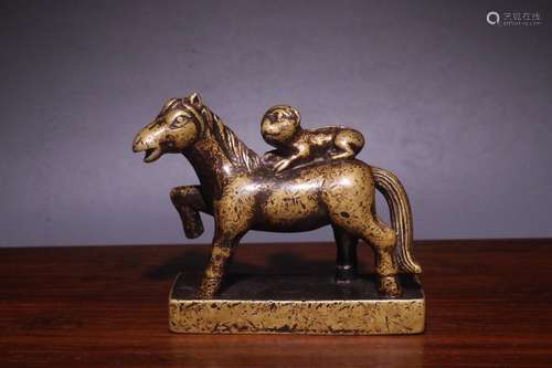 A Chinese Bronze Horse&Monkey Seal