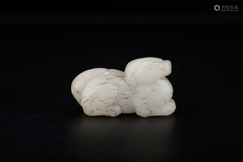 A Chinese Hetian Jade Beast Hand Piece