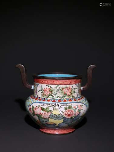 A Chinese Bronze Enameled Censer