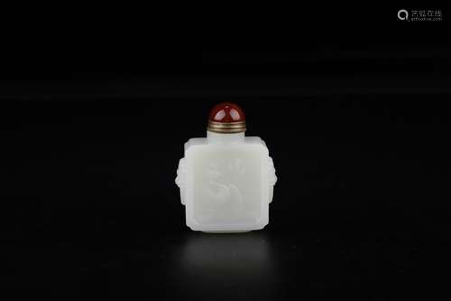 A Chinese Hetian Jade Dragon&Phonix Snuff Bottle