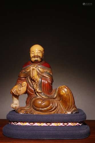 A Chinese Tianhuang Stone Arhat Statue