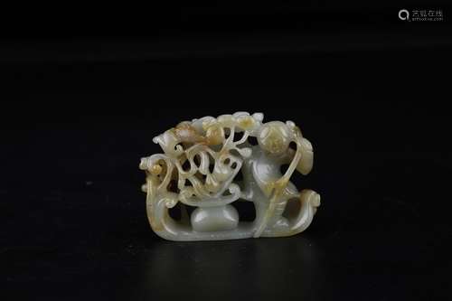 A Chinese Hetian Jade Figure-Story Ornament